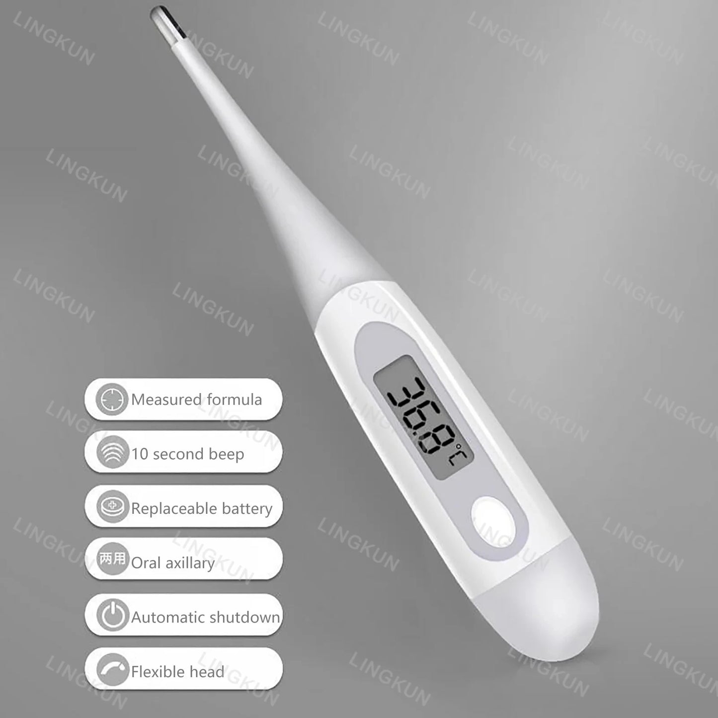 Thermometer for Adults, Soft Head Digital Oral Thermometer for Fever,