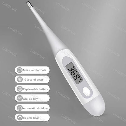 Thermometer for Adults, Soft Head Digital Oral Thermometer for Fever,