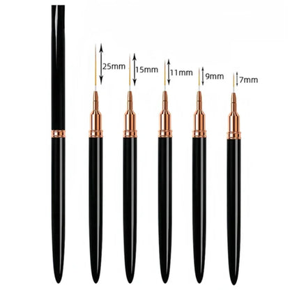5 In 1 Nail Art Pen Set Brushes Set Elongated Lines Striping Drawing