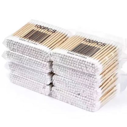 100pcs Disposable Double-ended Cotton Swabs for Ear Cleaning and