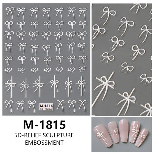 5D Nail Art Stickers Love Hearts Stars French Nail Art Design