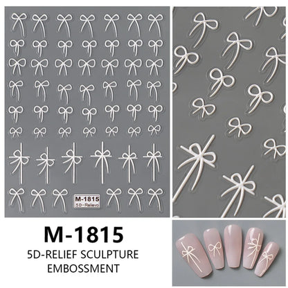 5D Nail Art Stickers Love Hearts Stars French Nail Art Design
