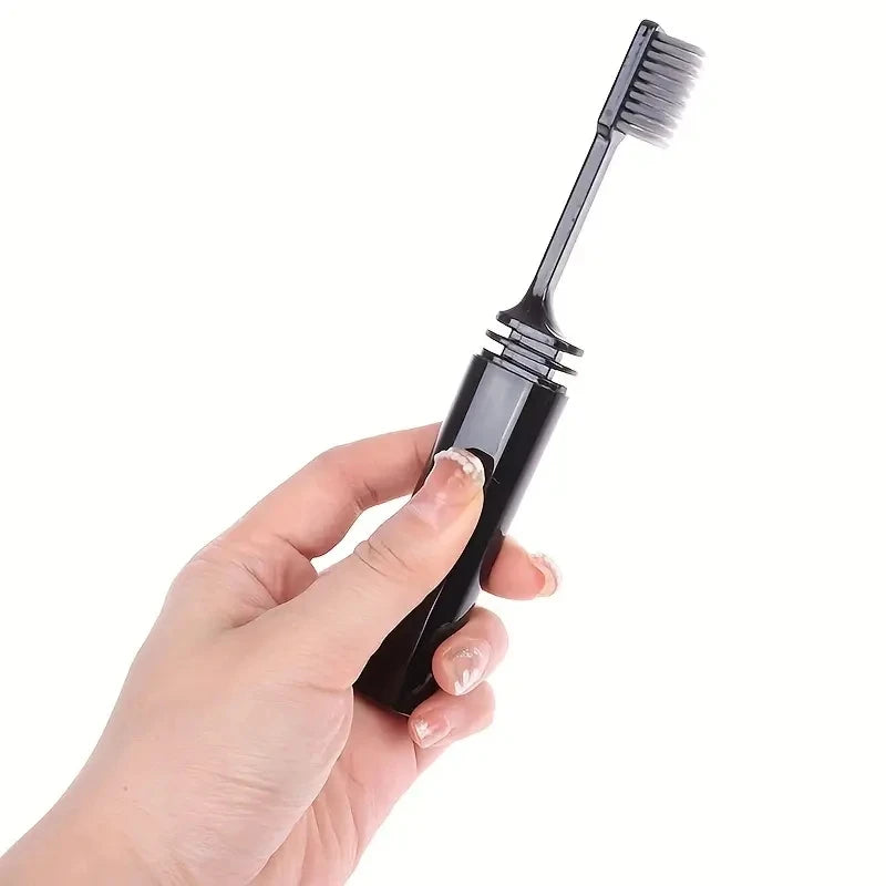 Portable Compact Charcoal Folding Toothbrush - Perfect for