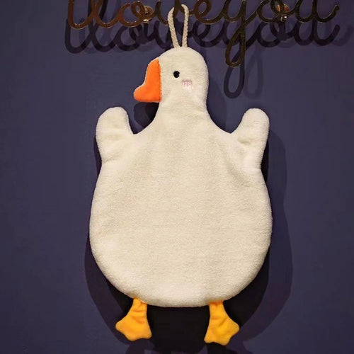 2pcs Cartoon Goose Hand Towel Kitchen Bathroom and Toilet Hand Towel