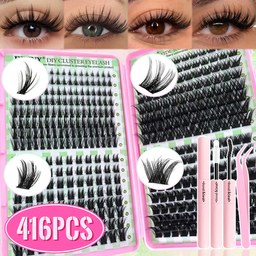 Show-Stopping Top & Bottom Lash Kit – 250/740 Cluster Bombshell Fluffy