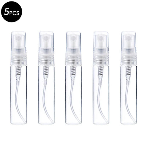 5/10Pcs 3ml 5ml 10ml Clear Mini Perfume Glass Bottle Empty Cosmetics