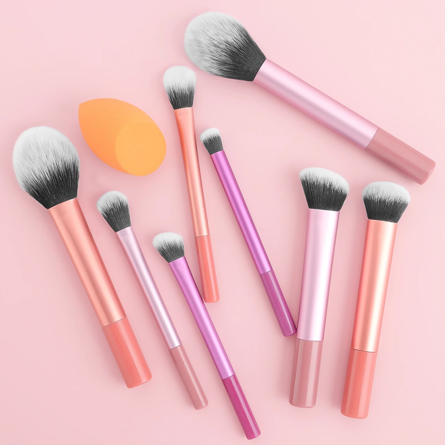 8PCS classic daily makeup brush set &1PC large wet and dry dual-use