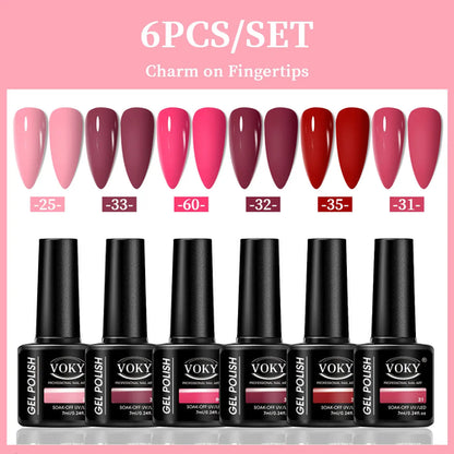 VOKY 6-Piece Set of Nail Gel, Seasonal Fashionable Nail Gel, The