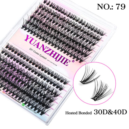 DIY 144 Cluster Lashes YUANZHIJIE free ship Segmented Beam Natural C/D