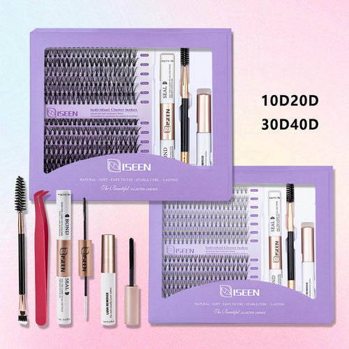 ISEEN DIY Lash Extension Mix Styles Lash Clusters Individual with