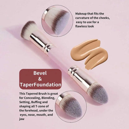 4pcs Basic Makeup Brushes Set With Box Dual-ended Foundations Powder