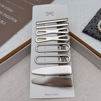 Sliver Metal Hair Clips Women Girls Y2K Duckbill Hairpin Personality