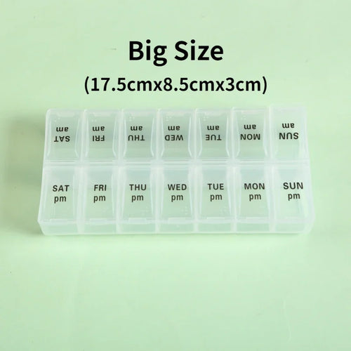 New Weekly Portable Travel Pill Cases Box 7 Days Organizer 14 Grids