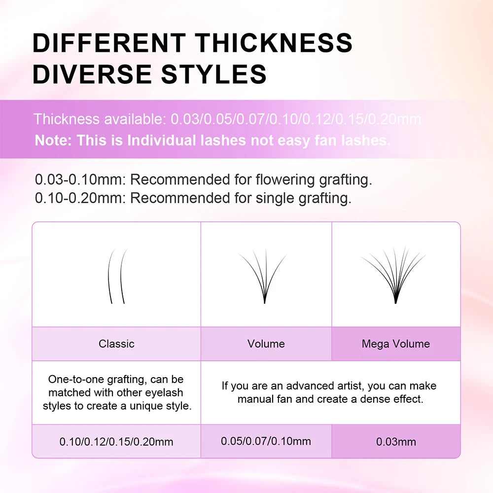 NAGARAKU Classic Mix Eyelash Extensions 16rows/Case 7~15mm Premium
