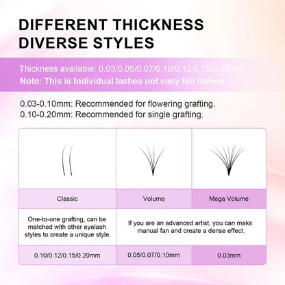 NAGARAKU Classic Mix Eyelash Extensions 16rows/Case 7~15mm Premium