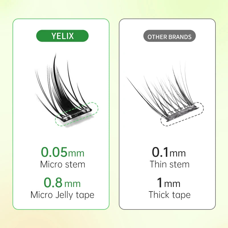Yelix DIY Clusters Eyelashes Glue-free False Eyelashes Natural Eyelash