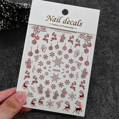 Winter Christmas Atmosphere Nail Stickers Snowman Snowflake Wapiti