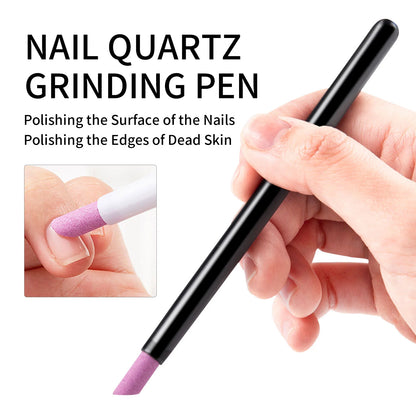5Pcs Quartz Pen Nail  Cuticle Pushers Nail Polish Manicure Stick Nail