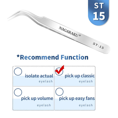 NAGARAKU Eyelash Extension Tweezers Makeup Stainless Steel Eyelash 3D
