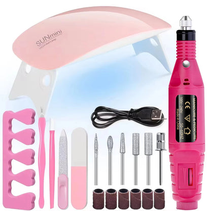 LINMANDA Professional USB Electric Nail Drill Polish File Kit with UV