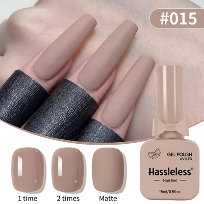 Hassleless 15ML transparent pink gel nail polish long-lasting nail