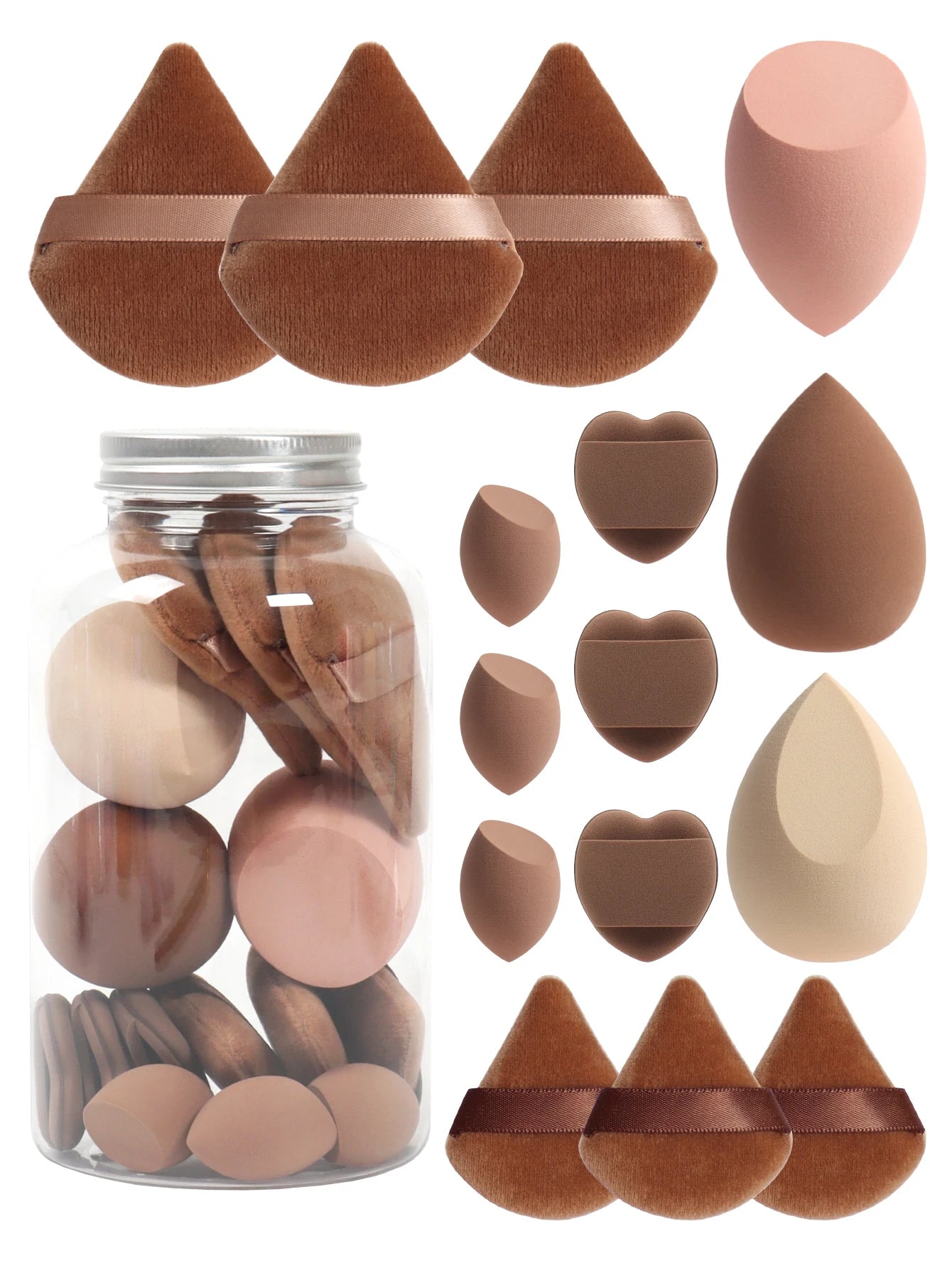 Spring 15 Cans,3 Loose Powder Puffs & 3 Mini Loose Powder Puffs & 3