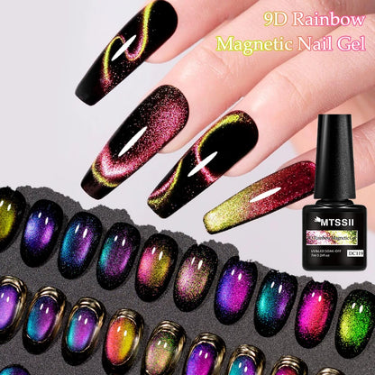 9D Rainbow Cat Magnetic Gel Nail Polish Chameleon Galaxy Effect