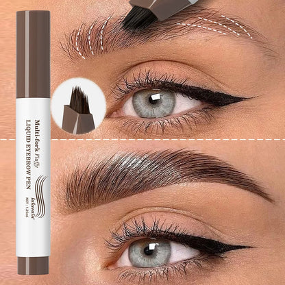 Long Lasting 4D Eyebrow Pen Multi Forks Liquid Pen Tip Fine Sketch