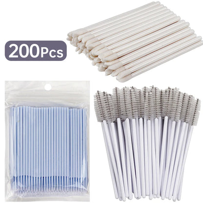 200pcs Eyelash Extension Special Eyelash Removal Brush Micro Brush
