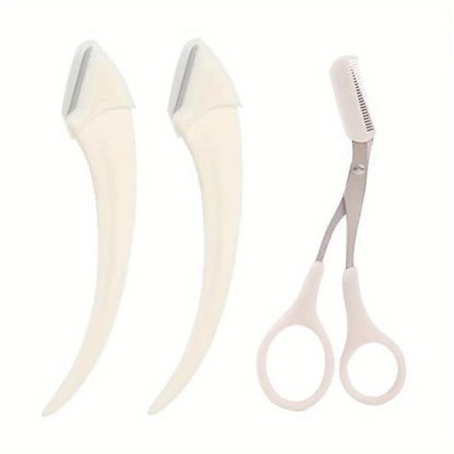Eyebrow Trimmer Set, Curved Eyebrow Razor, Eyebrow Scissors With Comb,