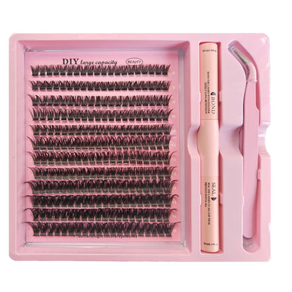 DIY Clusters Lash Kit Full Set 8-16mm Mix Bond&Seal Tweezers Lash for