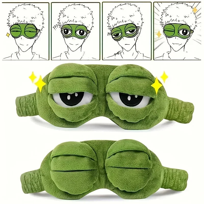 3D Frog Sleep Mask Natural Sleeping Eyeshade Women Men Creative