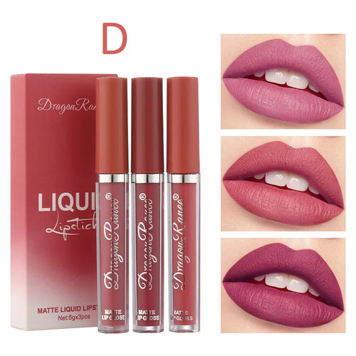 3 PCS Liquid Lipsticks Set Long Lasting Make Up For Women Korean