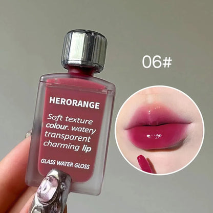 Lightly Glass Water Gloss Herorange Lip Glaze Mirror Moisturizing