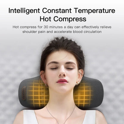 Electric Neck Massager Pillow Cervical Stretcher Heating Vibration