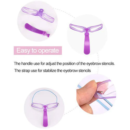 8 In 1 Reusable Eyebrow Stencil Beauty Makeup Brow Stamp Template