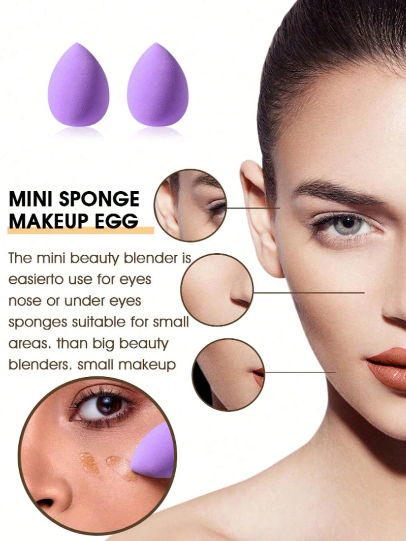 3/20/60Pcs Portable Reusable Water Drop Shape Mini Blender Sponge