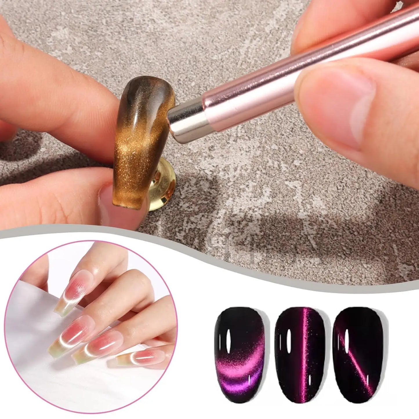 1Pcs Round Steel Magnetic Ball Double-Headed Thickened Cat-Eye