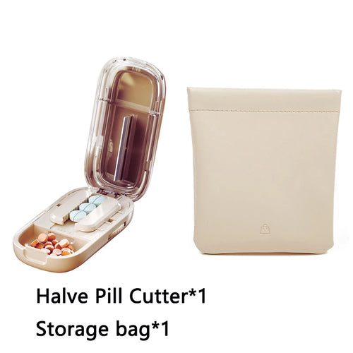 Newest Quartering Pill Cutter Storage Box Portable Drug Tablet