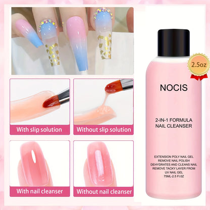 2in 1 Gel Cleanser for Nails & Polish Remover, Professional Slip