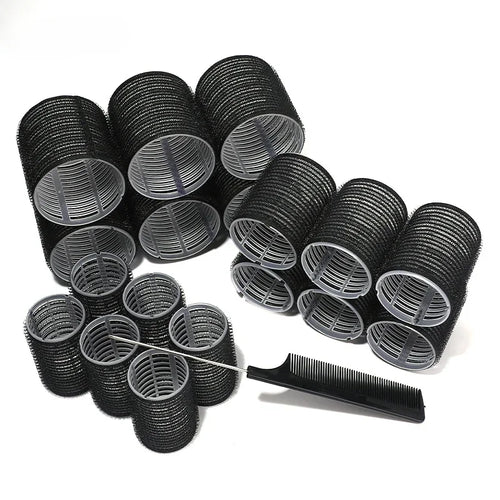 28pcs/Set Hair Roller Sets 18pcs Plastic Self Grip Hair Curlers 3