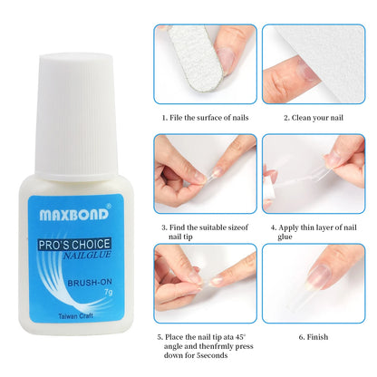 5pcs quick drying adhesive nail glue professional nail glue for false