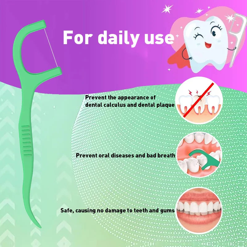 Smooth Mint Floss Stick - Cleaning interdental care for oral health,
