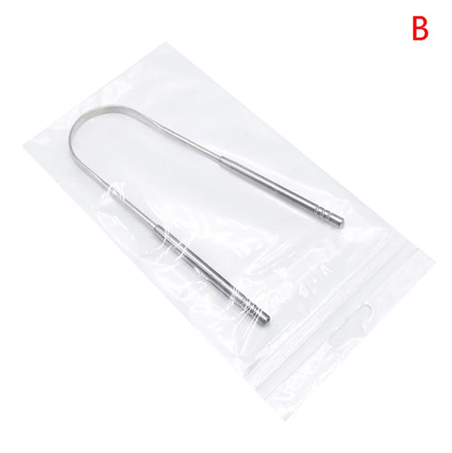 2Pcs Tongue Scraper Stainless Steel Tongue Cleaner Oral Care Hygiene