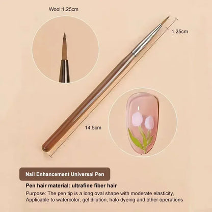 DIY Brush Nail Acrylic Drawing Brush, 9PCS UV Gel Nail Brush Eyeliner