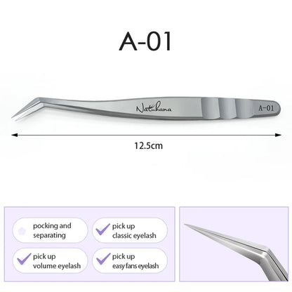 Stainless Steel Eyelash Extensions Tweezers Lash Artists High