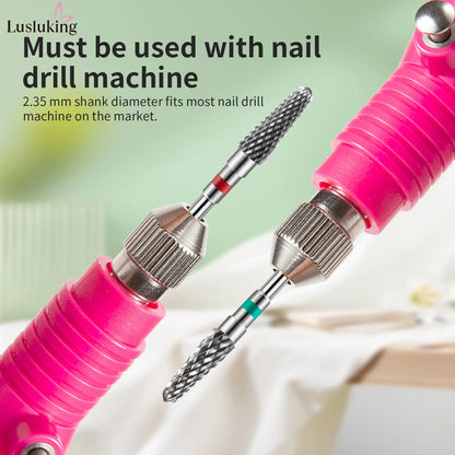 Tungsten Carbide Nail Drill Bits for Gel Polish Removal High Hardness