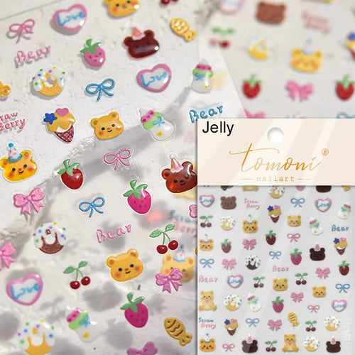 Pink Translucent Peach Jelly Texture 5D Soft Embossed Reliefs Self