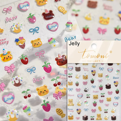 Pink Translucent Peach Jelly Texture 5D Soft Embossed Reliefs Self