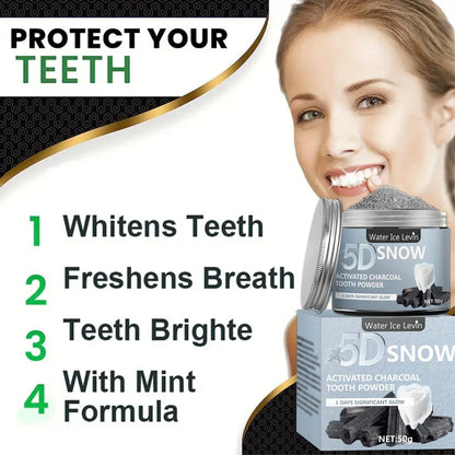 5D Bamboo Charcoal Tooth Whitening Powder - Natural Whitening and Deep